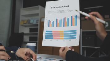 Business chart with graphs on it video