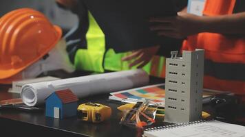 Construction workers working on a project video