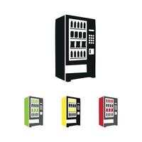 Vending Machine Icon Set Illustrations with Beverage Bottles in Multiple Colors vector