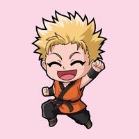 Naruto Chibi Smiling with Energy vector
