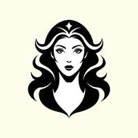 A woman with long hair and a star on her head vector