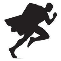 Silhouette of a man running with a cape vector