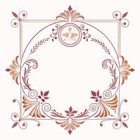 A decorative frame with flowers and leaves vector