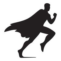 Silhouette of a superhero running vector