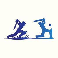 Two silhouettes of a man hitting a ball and a man hitting a ball vector