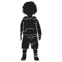 A silhouette of a child in a hoodie vector