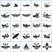 Creative Man with canoe ship silhouette design on a white background vector