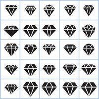 diamond icon set silhouette design on a white background vector