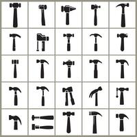 a collection of different hammer icons vector
