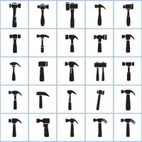 a collection of different hammer icons set on a white background vector