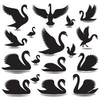collection of an a duck silhouette design on a white background vector