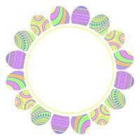 Spring Holiday Easter Eggs Wreath, Frame, Border vector