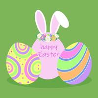 Bunny Ears Easter Eggs Spring Holiday Background vector
