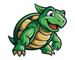 A cartoon turtle with a smile on its face vector