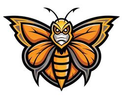 An orange butterfly with black wings and yellow eyes vector