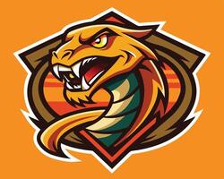 The mascot of a team is a snake with its mouth open vector