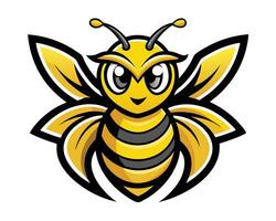 A cartoon bee mascot with a yellow face vector