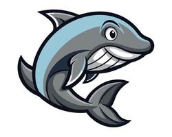 A cartoon dolphin with a big smile vector