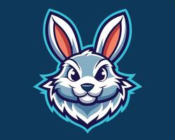A rabbit head on a blue background vector