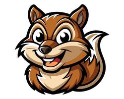 A cartoon squirrel with a big smile vector