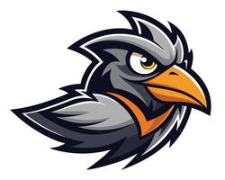 The head of a raven bird with orange beak vector
