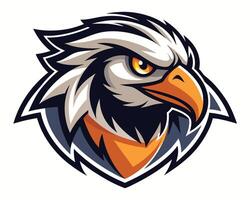 An eagle mascot head with an orange beak vector