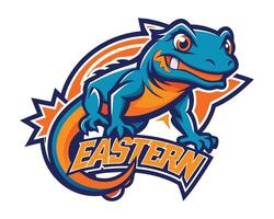 An image of an eastern lizard mascot vector