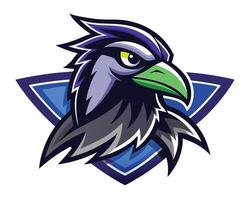 The head of a raven bird mascot vector