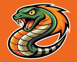An illustration of a snake with its mouth open vector