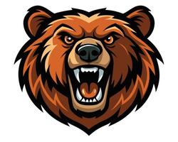 bear is shown with its mouth open vector