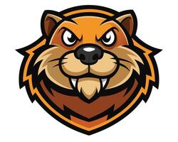 The mascot of a beaver head vector