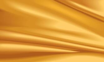 Golden satin fabric with smooth flowing curves vector