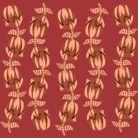 a pattern with brown and orange flowers on it vector