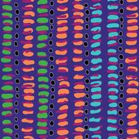 a colorful pattern with dots and circles on a purple background vector