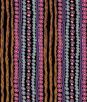 a pattern with colorful stripes and dots on a black background vector