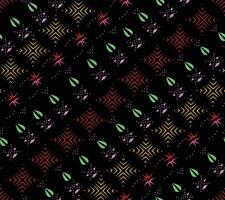 a black background with colorful geometric shapes vector