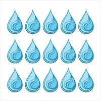 Water drops icon set vector