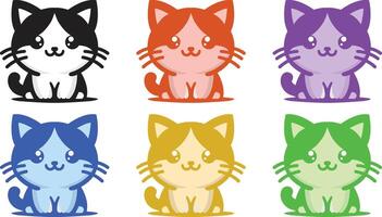 Vibrant Cat Collection for Creative Projects vector