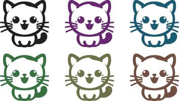Charming Cat Illustrations for Kids Projects vector