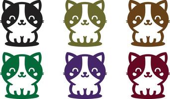 Whimsical Cat Set for Creative Design Elements vector