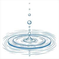 Water drop with ripple illustration vector