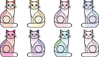 Pastel Cat Collection for Creative Design Projects vector