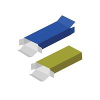 Rivers tuck end Box template, With 3D Box, File vector