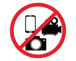 No use camera Sign for Privacy Zones and Restricted Areas. No camera area vector