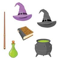 Witch Wizard Magic Icon Set Collection - Color Icon Illustration vector