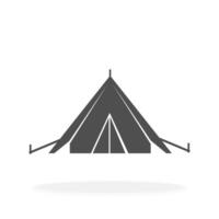 Camper Tent Camping Website Sign Symbol App Button - Black Illustration Silhouette vector