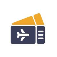 This stylish icon represents all travel essentials, featuring a ticket embellished with a symbolic airplane, making it ideal for various vacation and holiday themes that evoke wanderlust vector