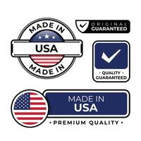 Badge bundle made in United States label icon emblem isolated on white background vector