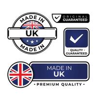 Badge bundle made in United Kingdom label icon emblem isolated on white background vector