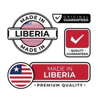 Badge bundle made in Liberia label icon emblem isolated on white background vector